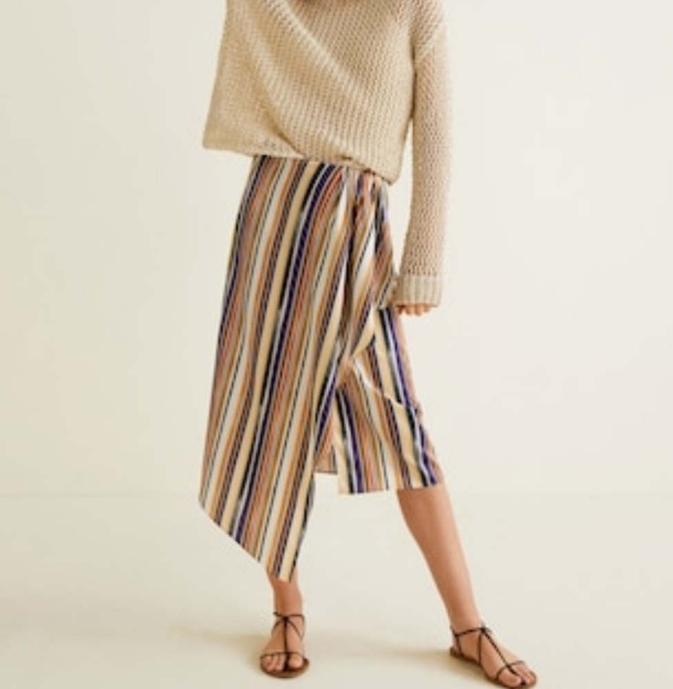 Mango Skirt Falda Mamba Sz US Small Stripes (a
